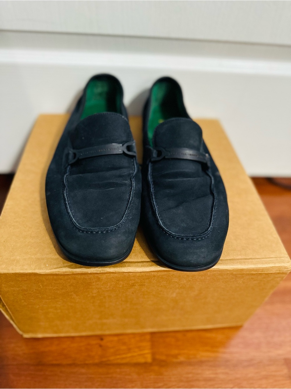 Fratelli Rossetti Black Suede Bit Loafers